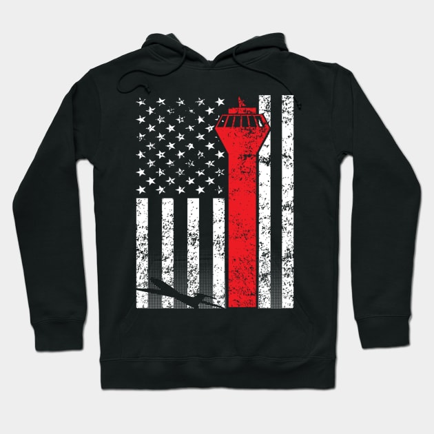 Air Traffic Control USA Flag Shirt Hoodie by RelevantArt